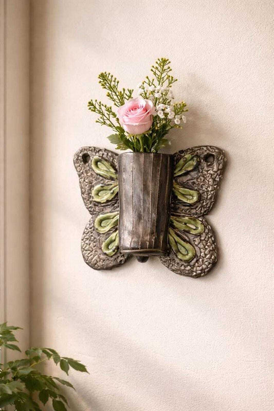 Studio Pottery Butterfly Wall Pocket