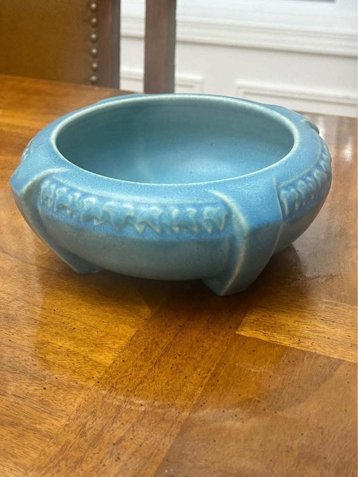 Antique Rookwood Pottery Matte Blue Buttress Bowl Shape 1265