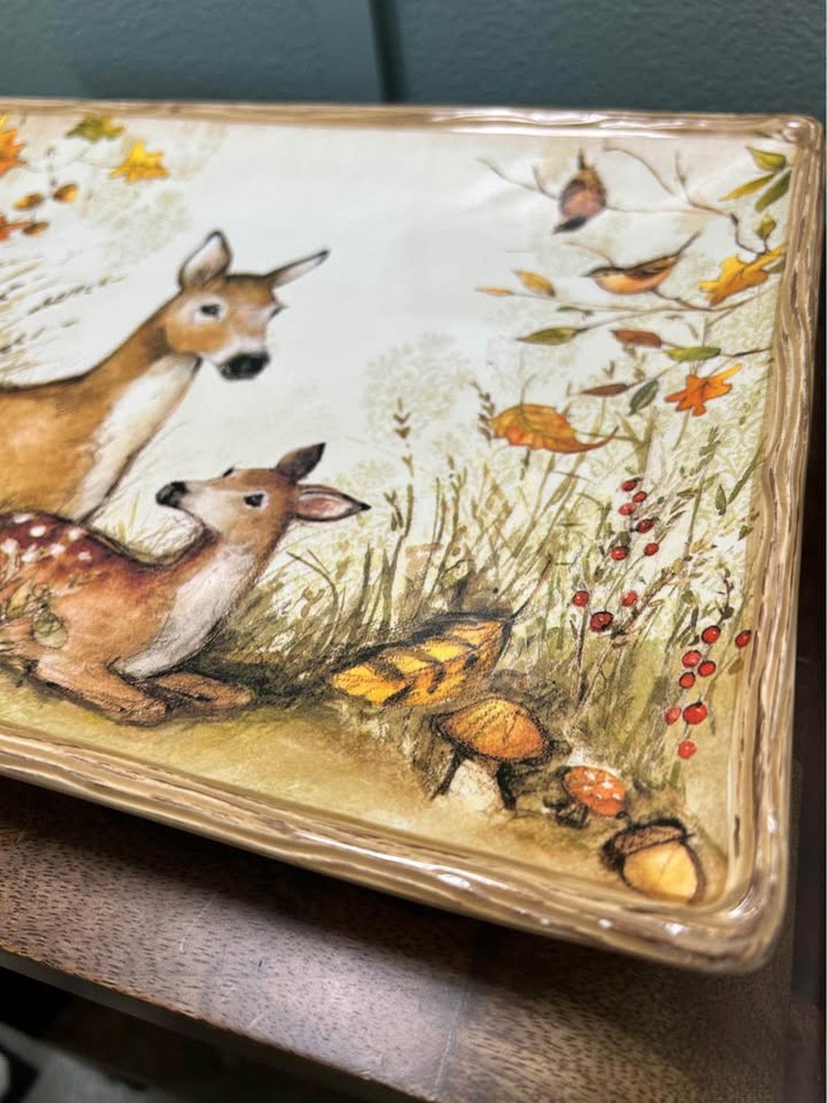 Susan Winget for Certified International "Nature’s Garden" Deer Platter