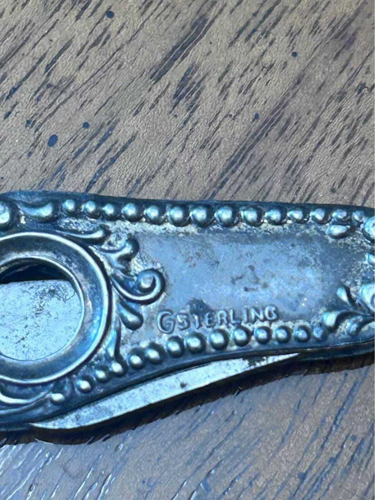 Antique Sterling Silver Watch Fob Pocket Knife Cigar Cutter