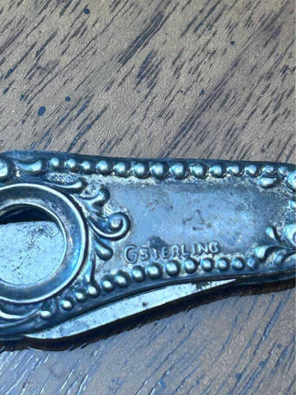 Antique Sterling Silver Watch Fob Pocket Knife Cigar Cutter
