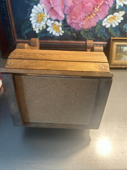 Rustic Wooden Teddy Bear Caddy with Heart Detail