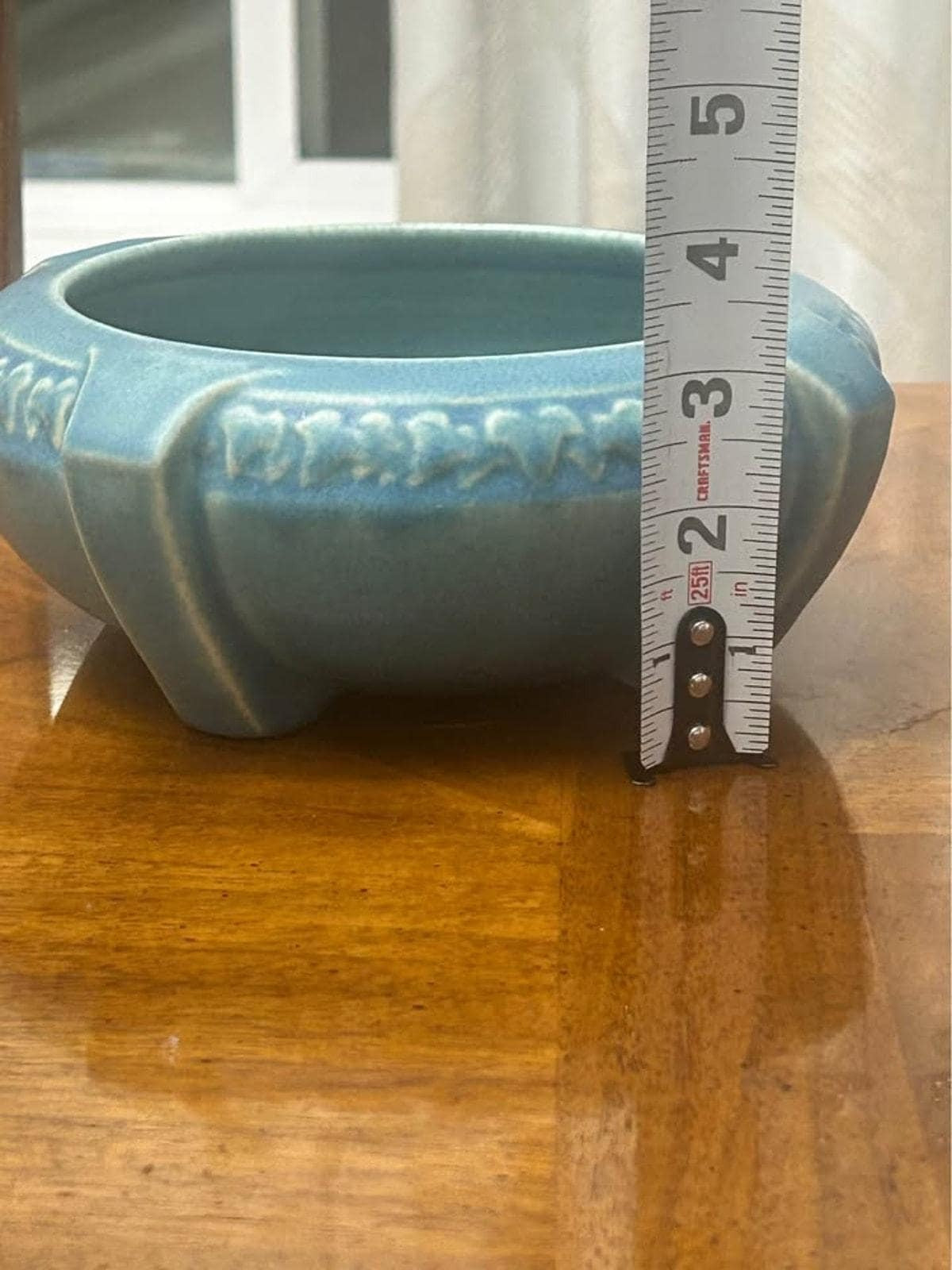 Antique Rookwood Pottery Matte Blue Buttress Bowl Shape 1265