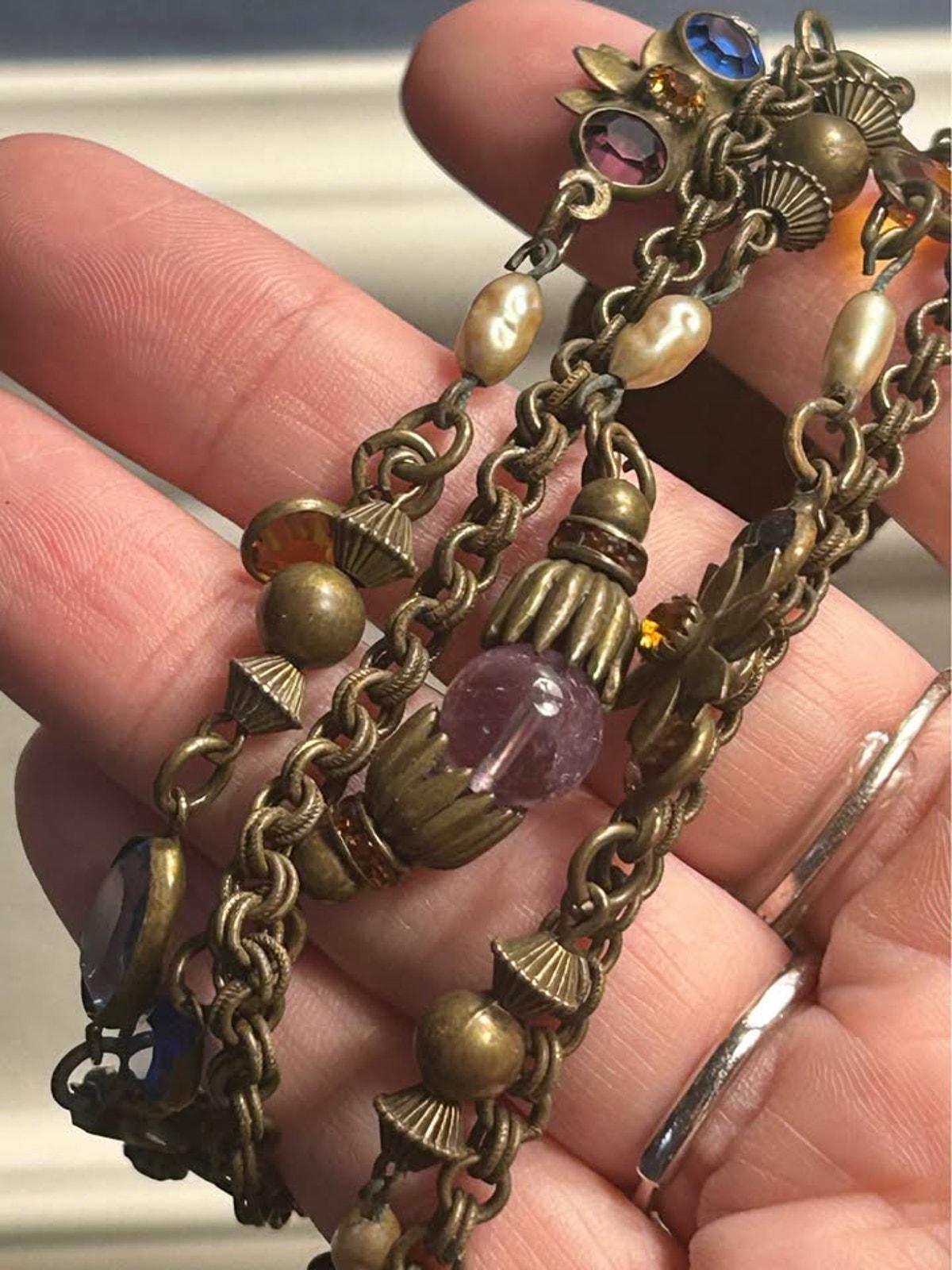 Sorrelli Vintage Multi-Strand Brass Bracelet with Austrian Crystals