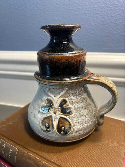 Bueran 1983 Hand-Thrown Studio Pottery Jar with Butterfly Motif