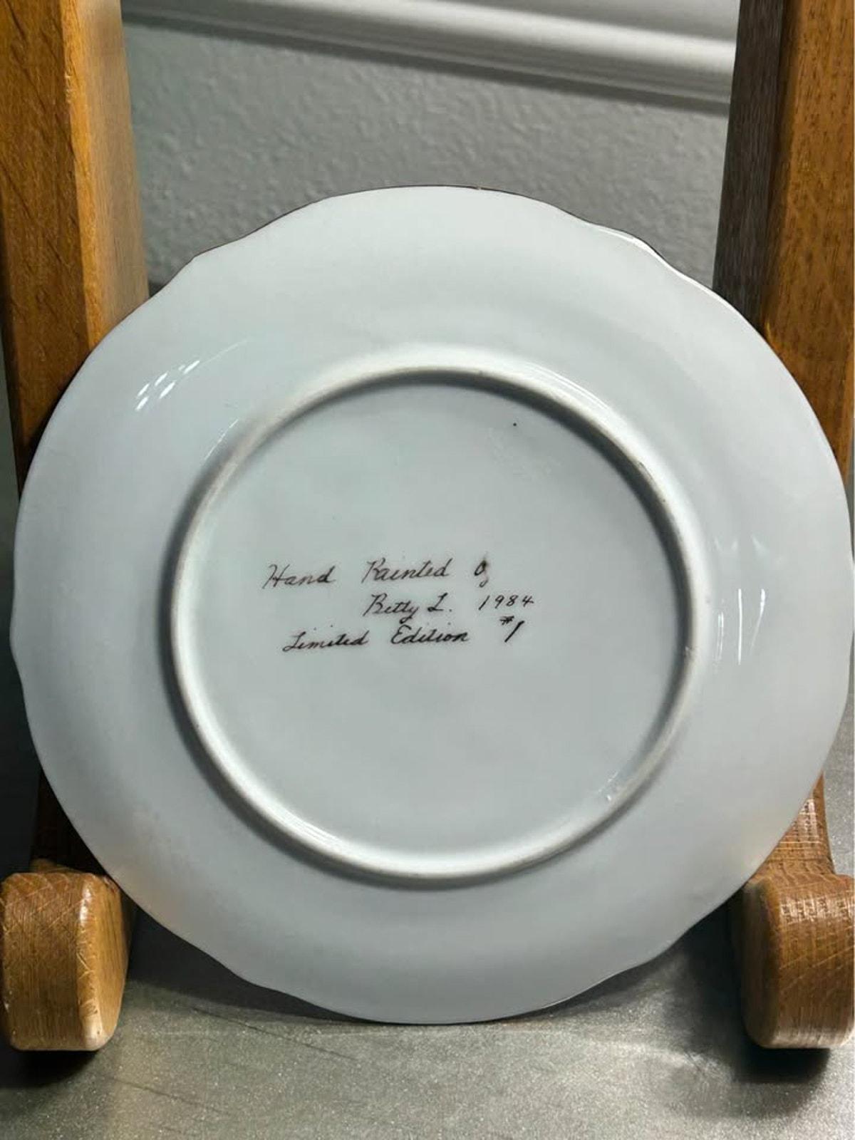 Betty L. 1984 Hand-Painted Osso School Porcelain Plate