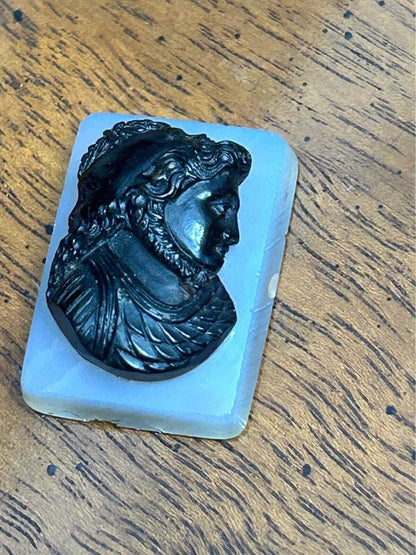 Antique Unmounted Sardonyx Hardstone Cameo Janus Double Head Profile