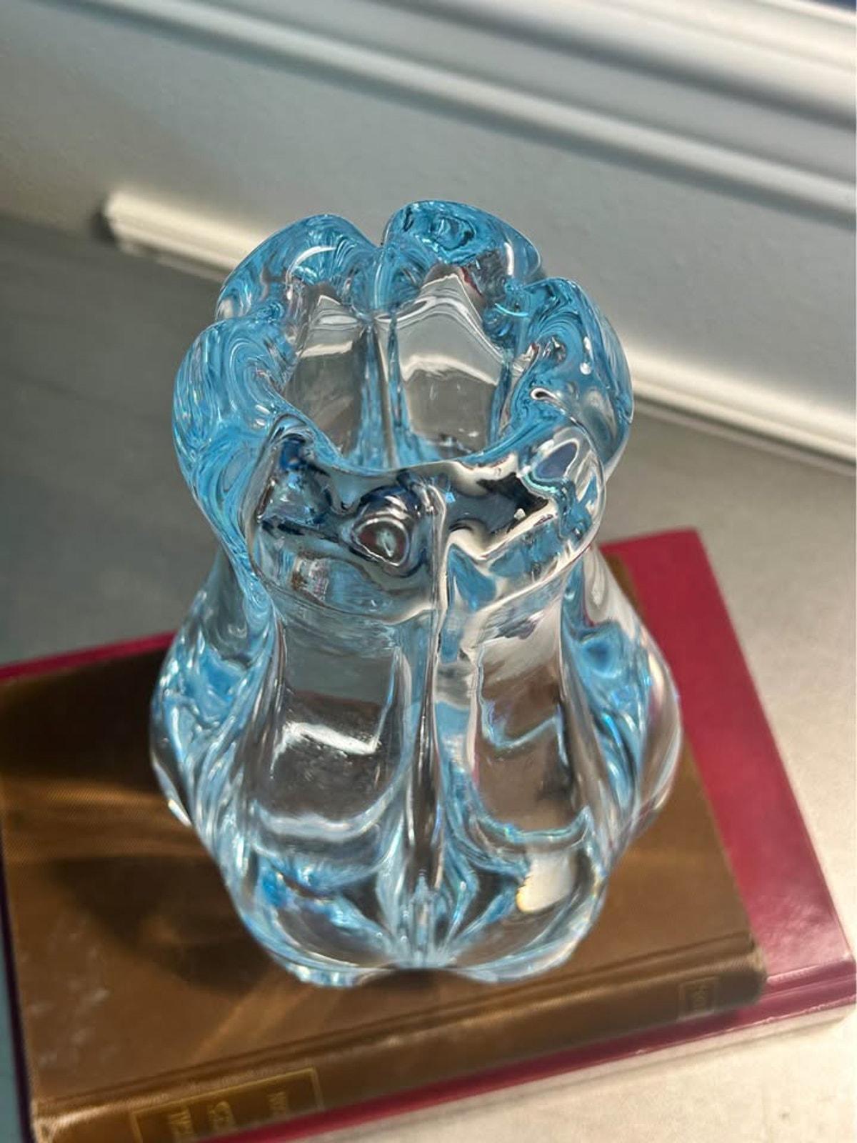 Orrefors Stella Polaris Ice Blue Glass Vase by Vicke Lindstrand