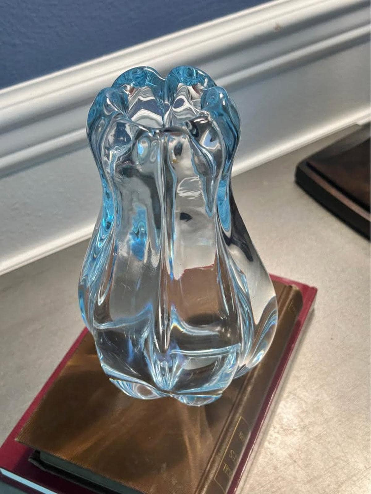 Orrefors Stella Polaris Ice Blue Glass Vase by Vicke Lindstrand