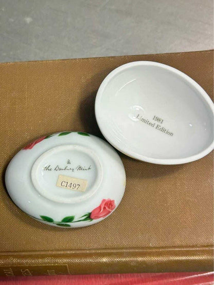 The Danbury Mint Limited Edition Floral Porcelain Egg Trinket Boxes (1980-1981)