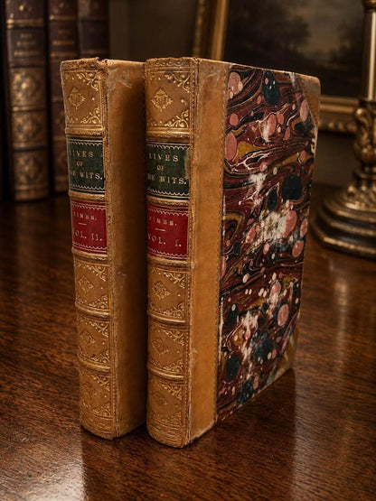 Antique 1862 Lives of Wits and Humourists by John Timbs, 2 Vol Set, Hendersyde Bookplate