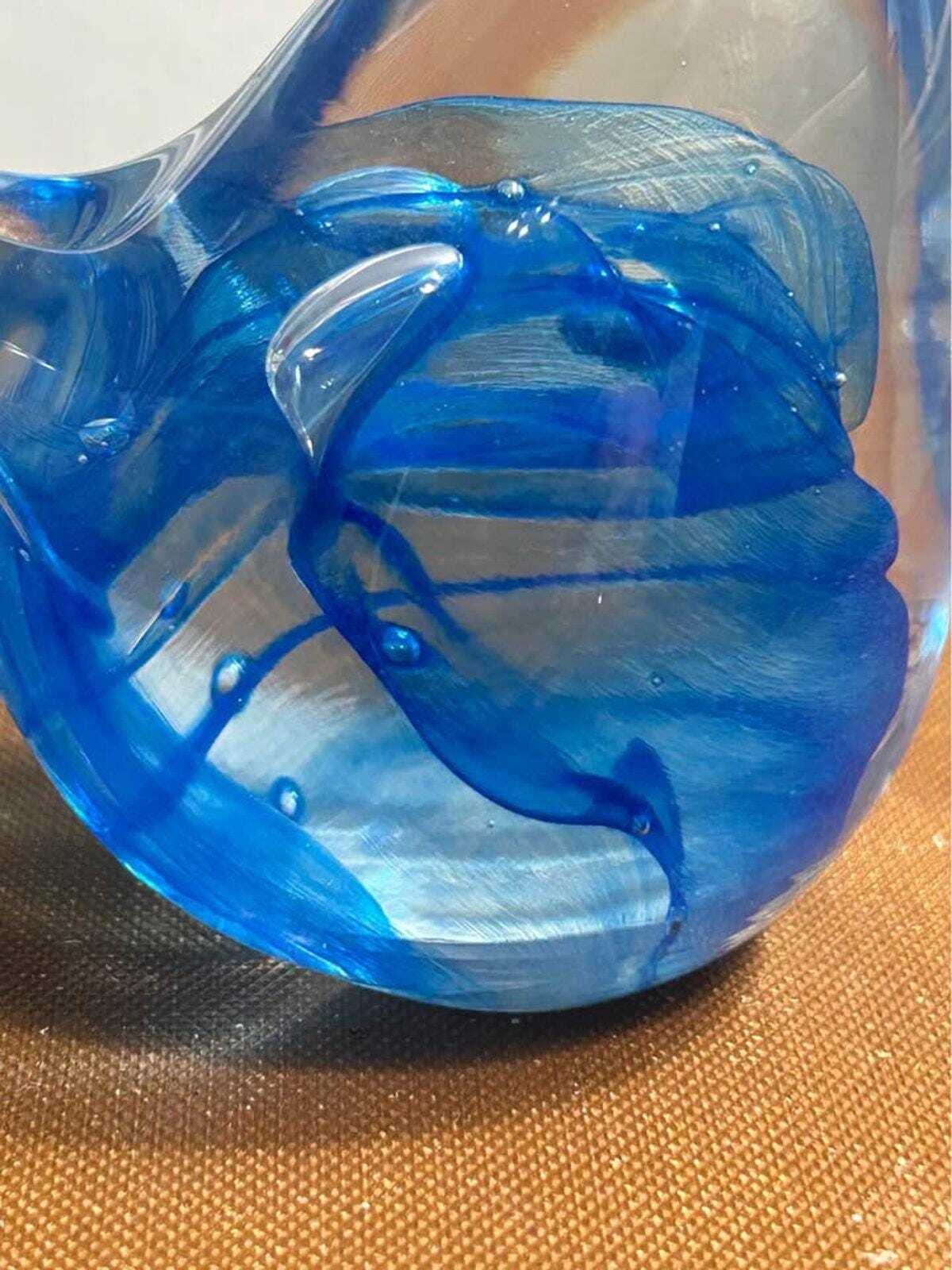 Vintage Controlled Bubble Hand-Blown Art Glass Bird
