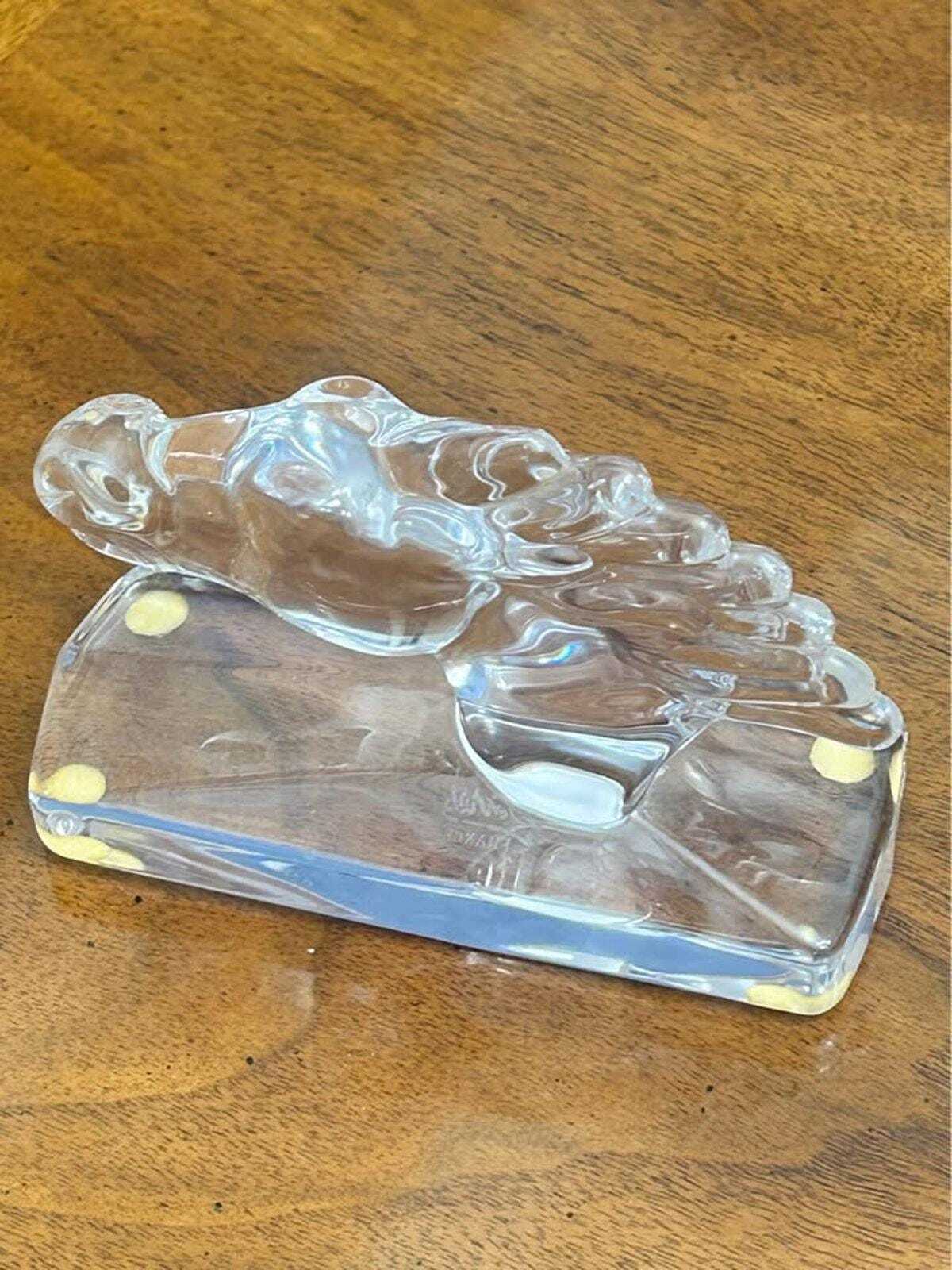Vintage Sèvres France Clear Crystal Horse Head Sculpture Paperweight