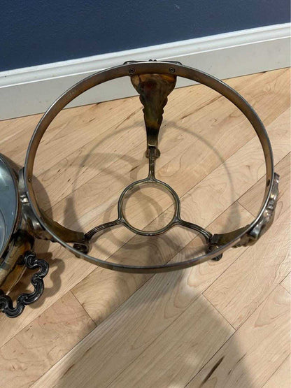 Vintage Silver Plated Chafing Dish – Victorian Revival Warming Stand