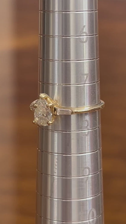 Vintage Pear-Shaped Natural Diamond Engagement Ring, Est. 1.14 CTW, Size 7.5, Full Appraisal